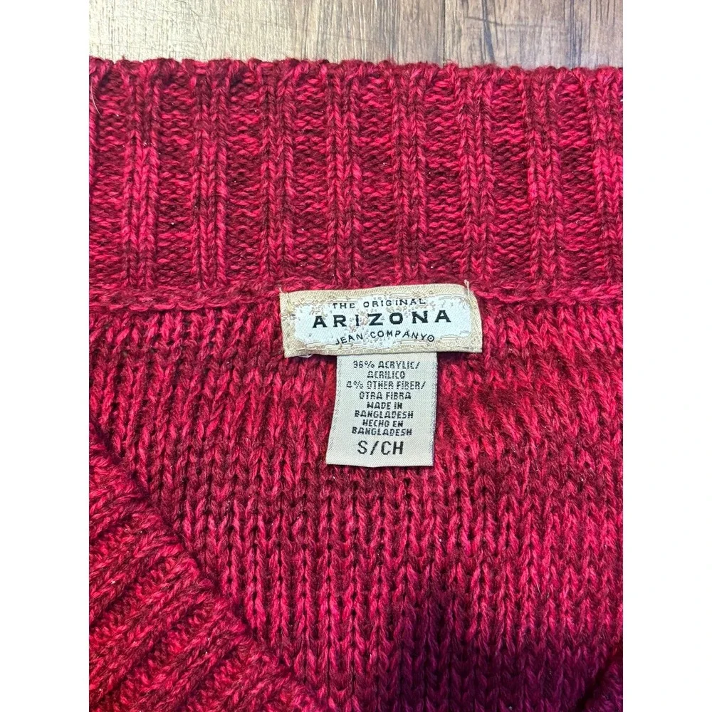 y2k long length Pink Marled Knit V-Neck Sweater Sz S layering retro academia 90s - Picture 2 of 6